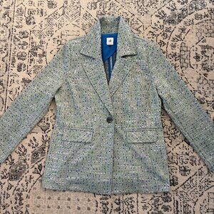 Women's Cabi Presentation Blazer, Green & Blue, Stretchy, Spring Summer, size L